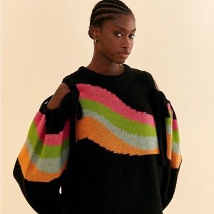 FARM Rio - Shoulder Cut-Outs Knit Sweater - Size XL - NWT